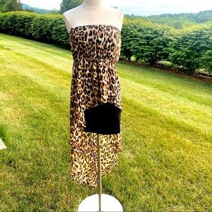 Forever 21 Animal Print Hi-lo Strapless Dress